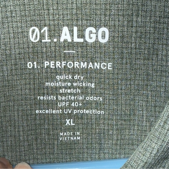 01.ALGO Sage Green PERFORMANCE quick dry stretch UPF 40+ Button Down Shirt XL - Picture 4 of 13